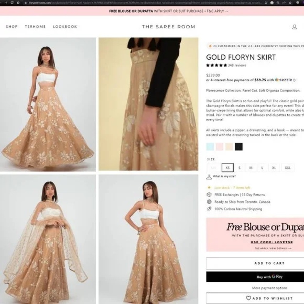 The Saree Room Maxi Skirt – Bordado Floral Elegante – Talla L
